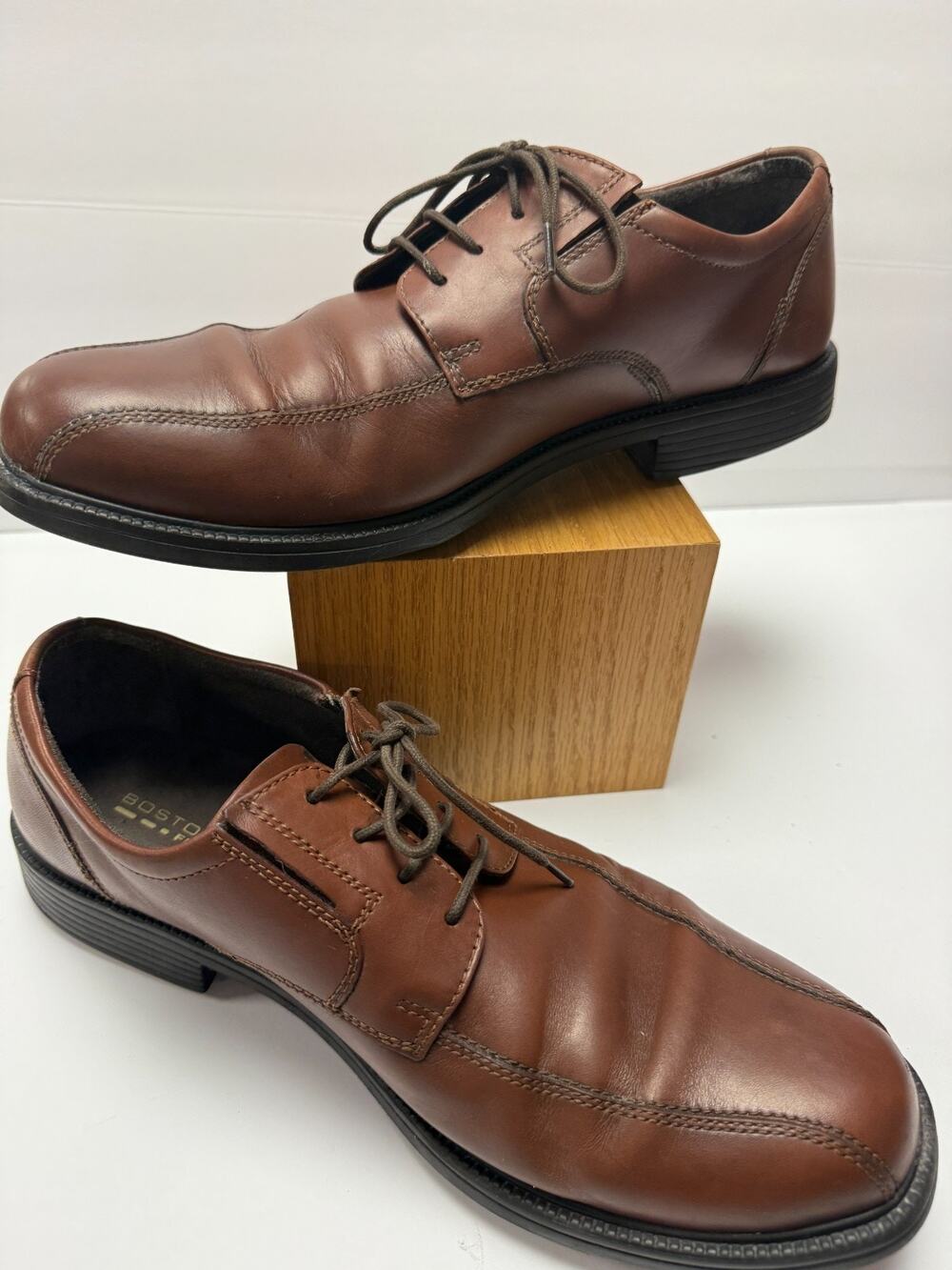 Bostonian Brown Leather Oxford Dress Shoes Flexible Lightweight Comfort Mens 12